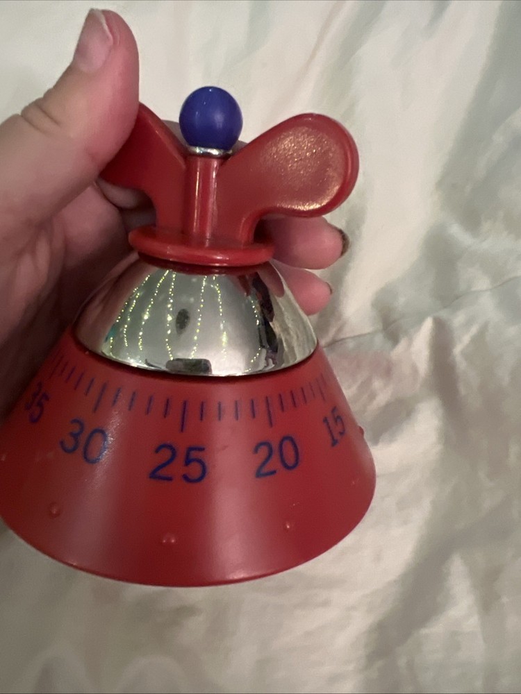 ALESSI Michael Graves Kitchen Timer Made In Italy Red Works Great EUC