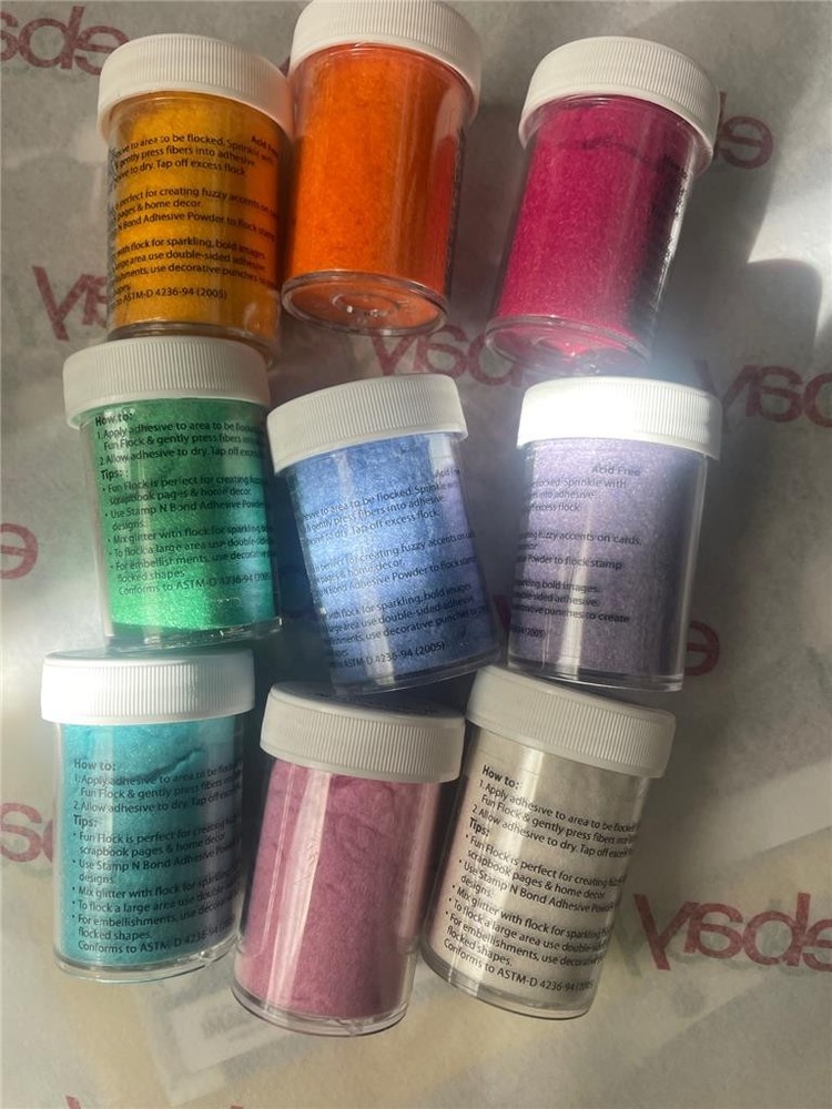 New STAMPENDOUS 9 FUN FLOCK SPRING EASTER COLORS add dimension & feel