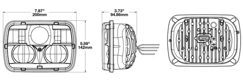 JW Speaker 0554471 8900 Evolution2 5" x 7" Dual Burn Headlight Chrome
