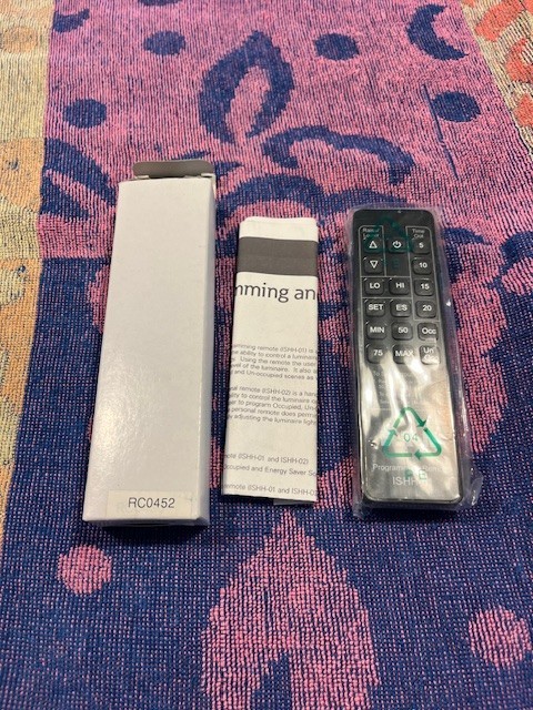 Eaton Cooper Lighting Solutions     ISHH-01    RCO452    Programming Remote