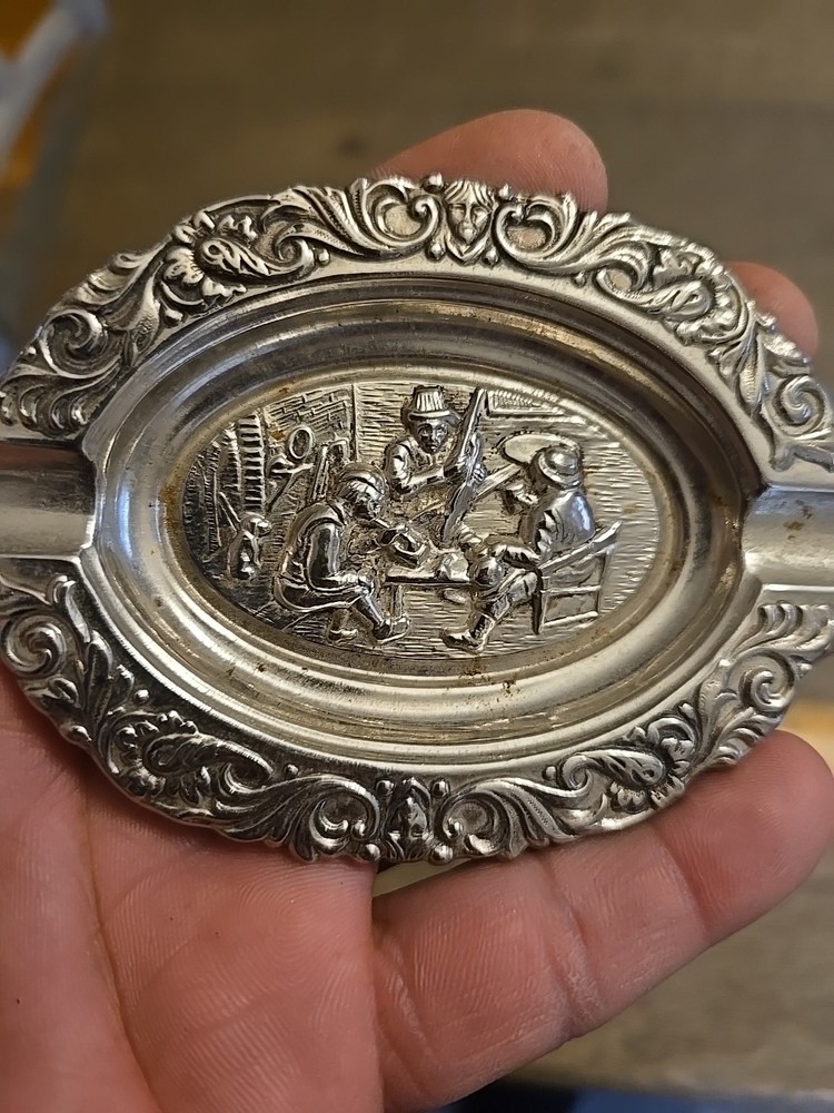 2 Small Vintage Silver Plated Ashtrays See All Pics And Description