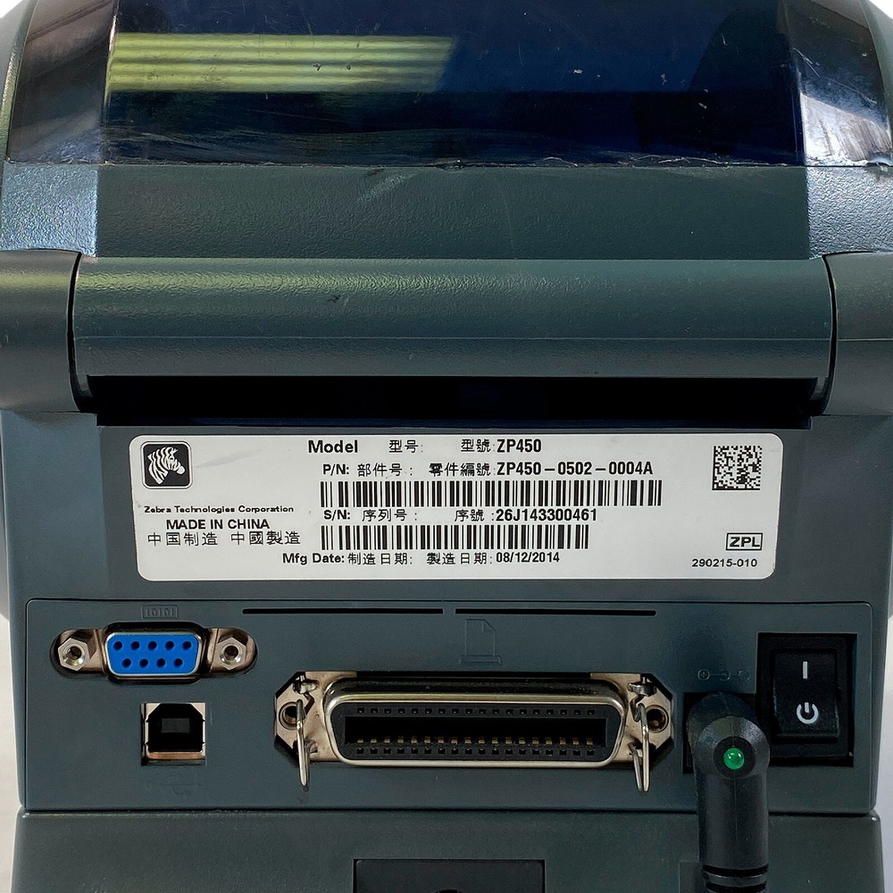 Zebra ZP450 CTP Thermal Barcode Label Printer USB Serial Parallel FAST SHIPPING