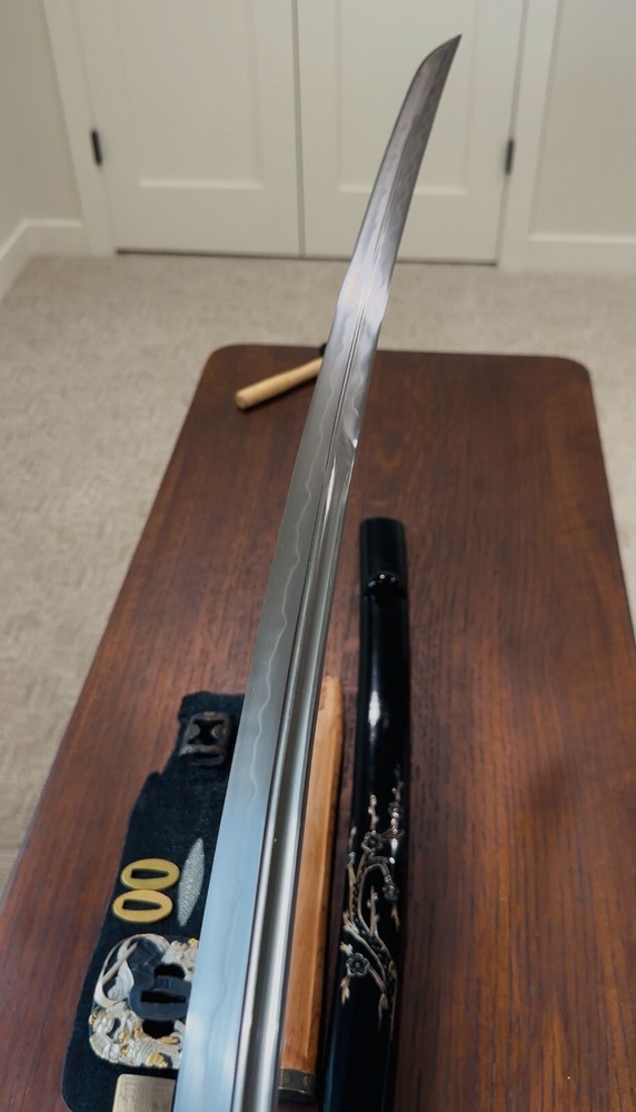 JKOO SWORD Custom made blade! Damascus folded double edge SHARP! DOUBLE HAMON!