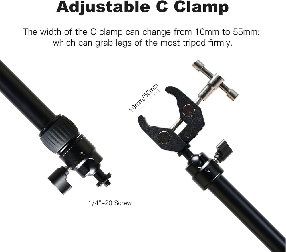 2x Accsoon Camera Slider Support Arm Extendable Adjustable Tripod Stability Arm