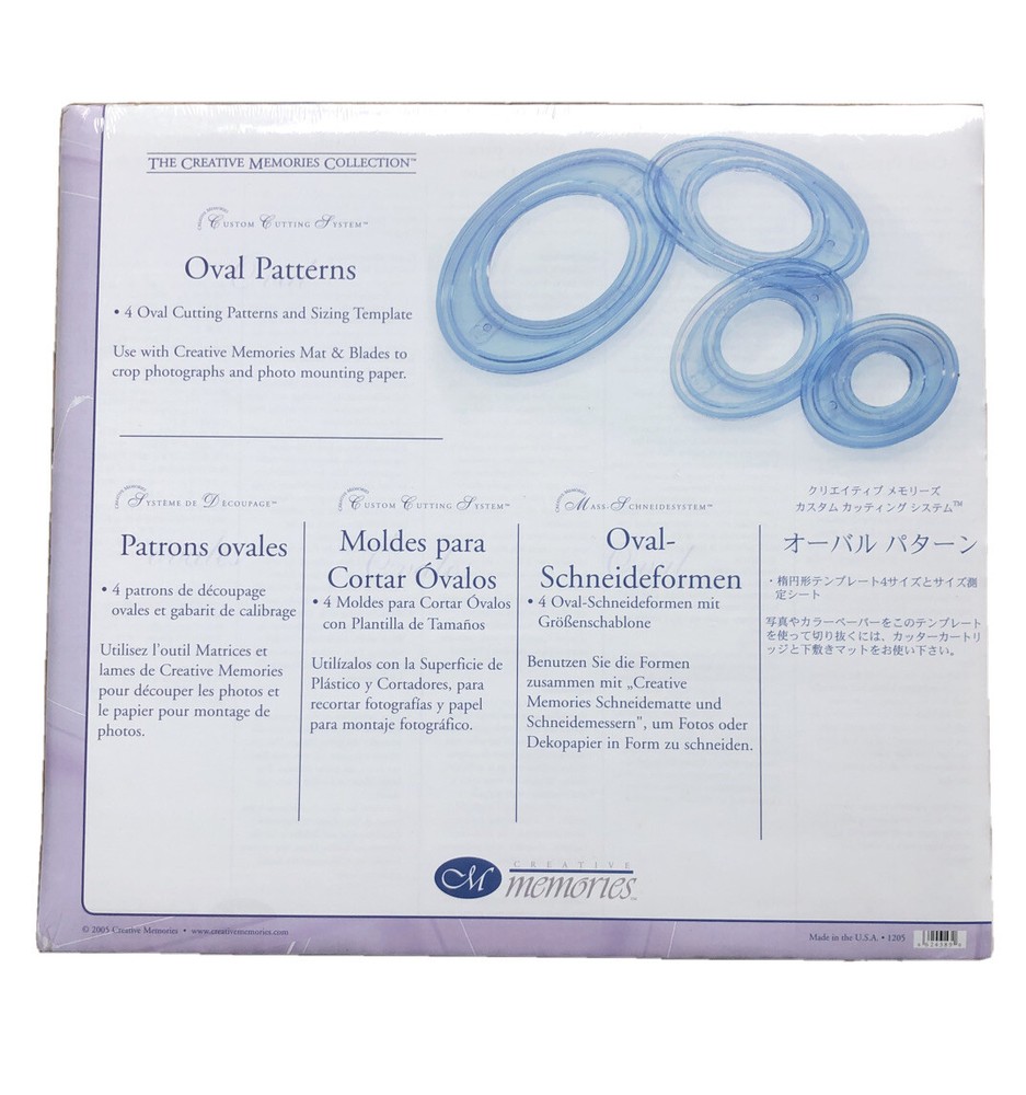 Creative Memories Custom Cutting System Oval Patterns Brand New In Package