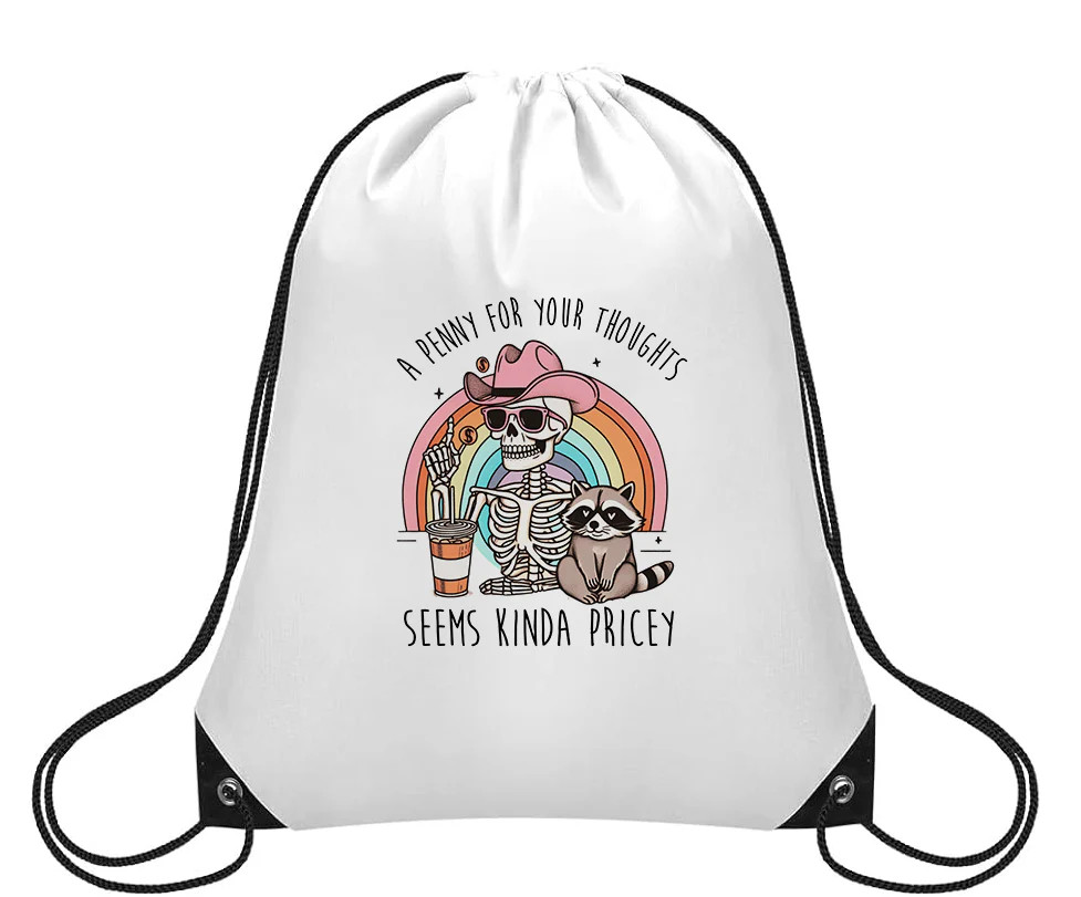 Penny Thoughts - Small Drawstring Backpack