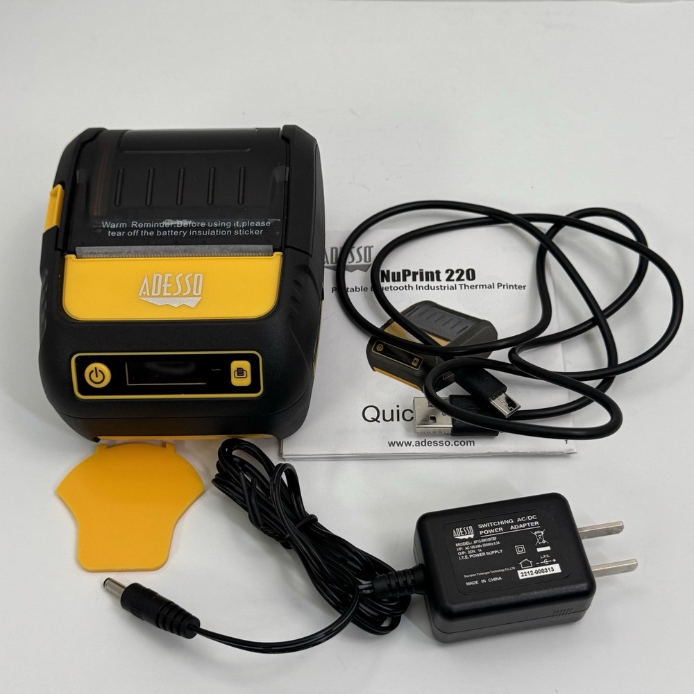 Adesso NuPrint 220B Portable Bluetooth Thermal Printer - 2" Used Untested