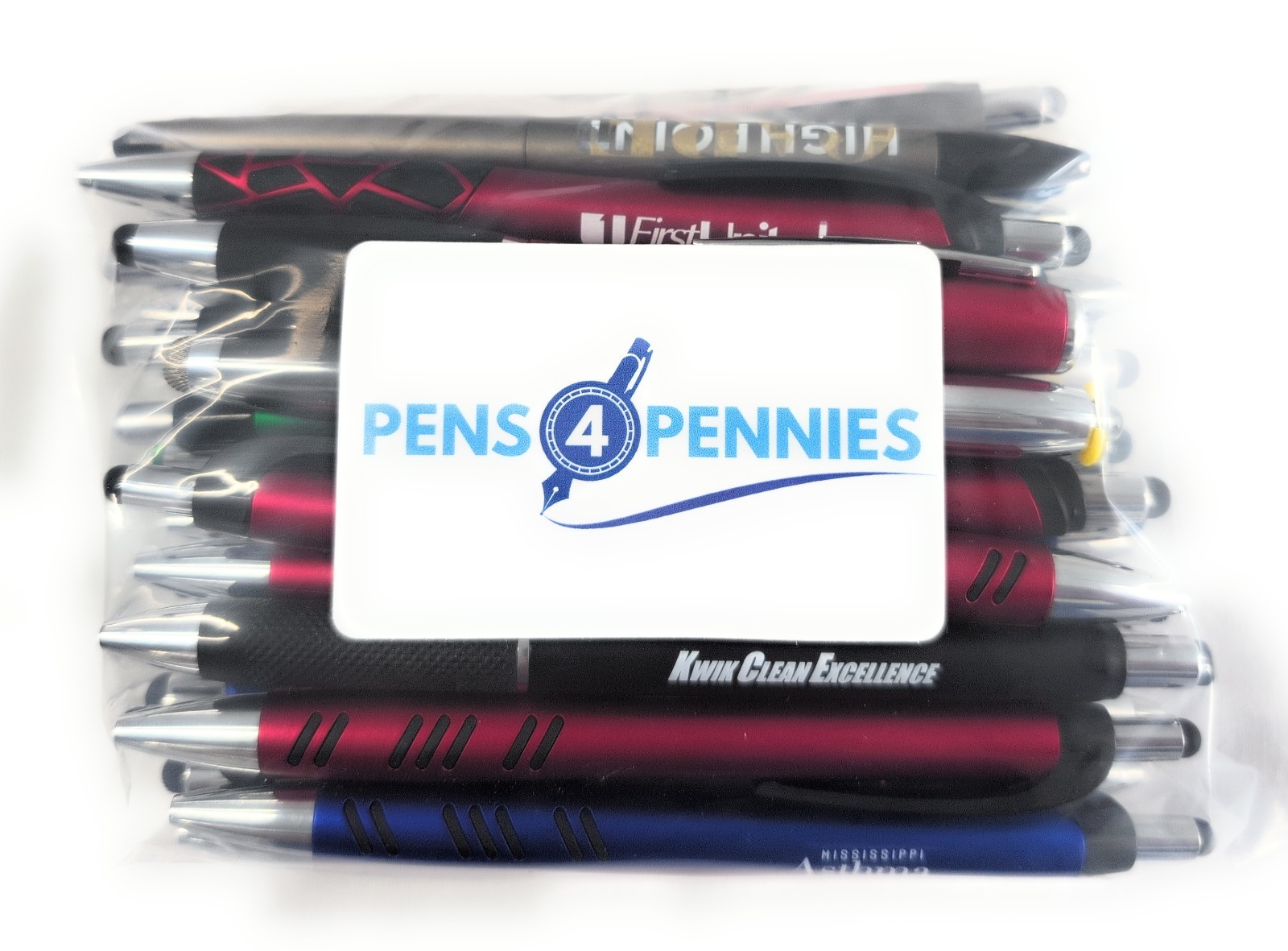 50 Misprint STYLUS TIP Retractable Click Pens HUB PEN bulk Mixed MULTICOLOR Lot