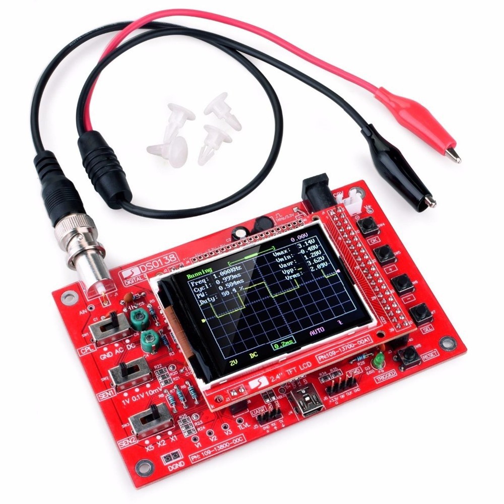 New DC 9V 12Bit DSO138 2.4" TFT Digital Oscilloscope Kit Assembled DIY Module