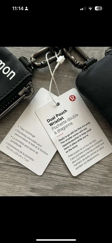NWT Lululemon Dual Pouch Wristlet Black