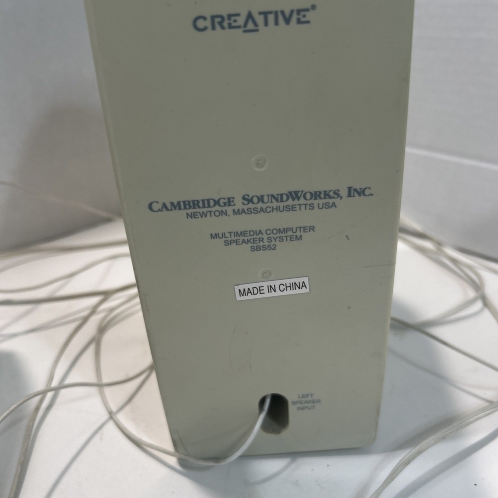 Creative Cambridge SoundWorks SBS52 Computer Speaker System Pair NO AC Adapter
