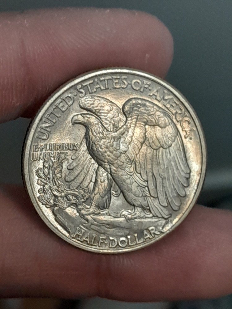 1945- P Liberty Walking Silver Half Dollar BU