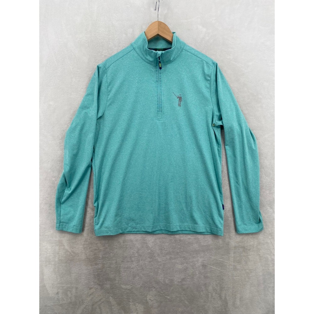 William Murray Golf Quarter Zip Pullover Mens Medium Teal Heather Performance M