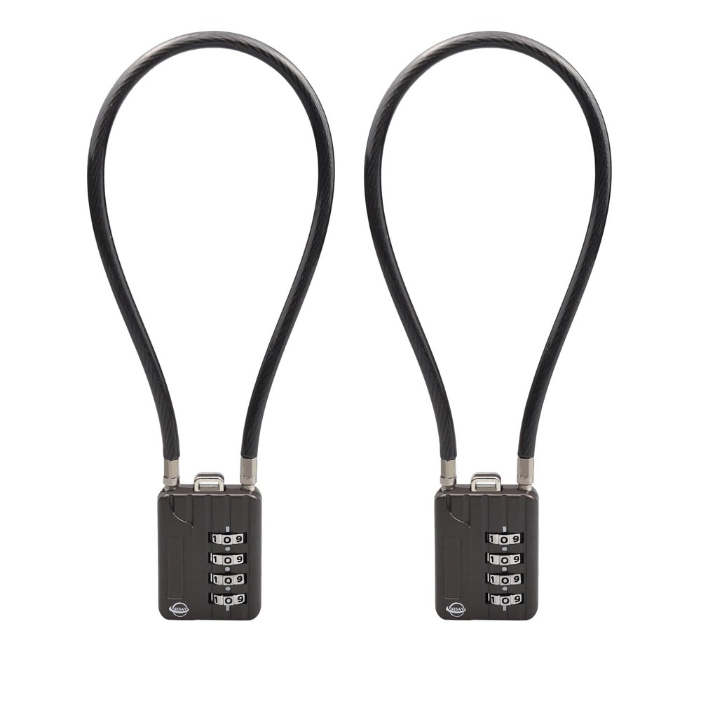 30CM/12in Long Cable Locks Cable 4-Digit Combination Lock Re-settable Combina...