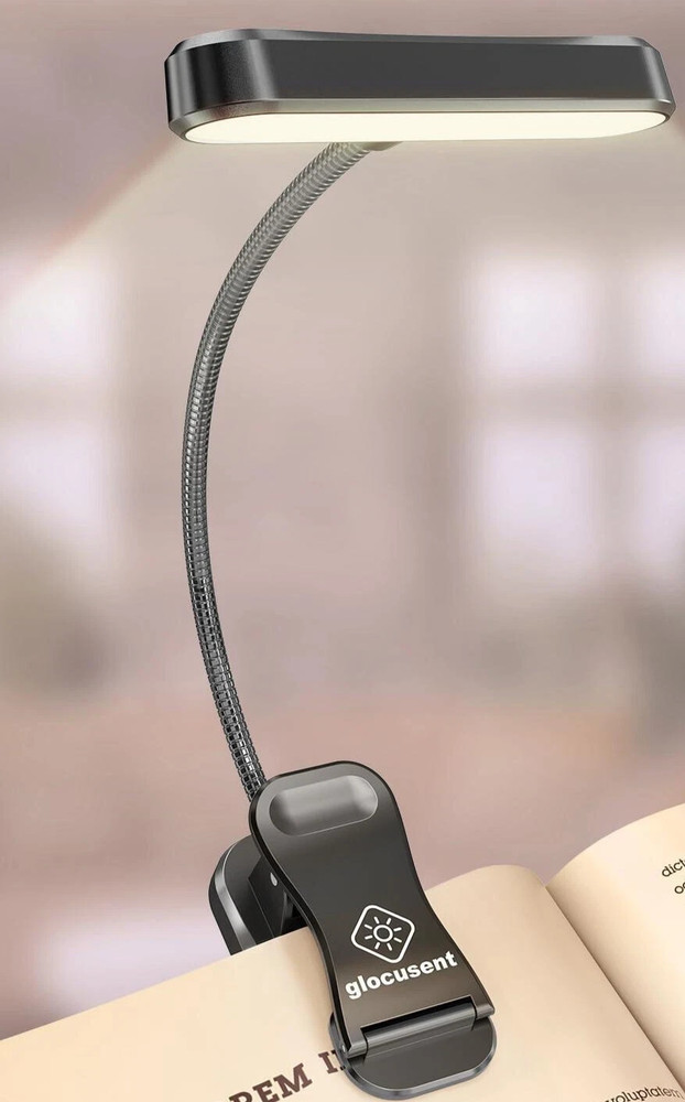 Glocusent Horizontal ET-Head Book Light for Reading in Bed, Eye Caring