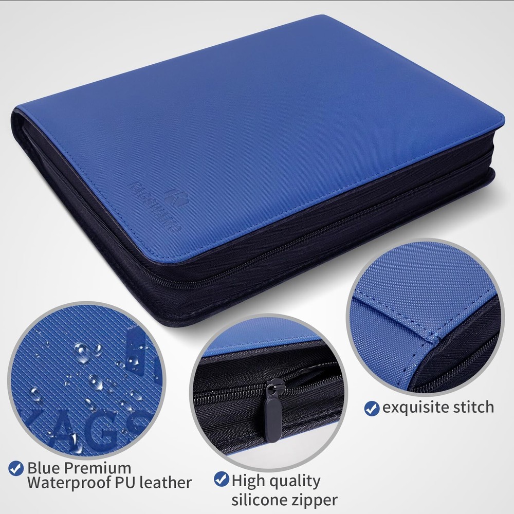 Toploader Binder, Holds 324 Toploaders, 9 Pockets, Top Loader Binder