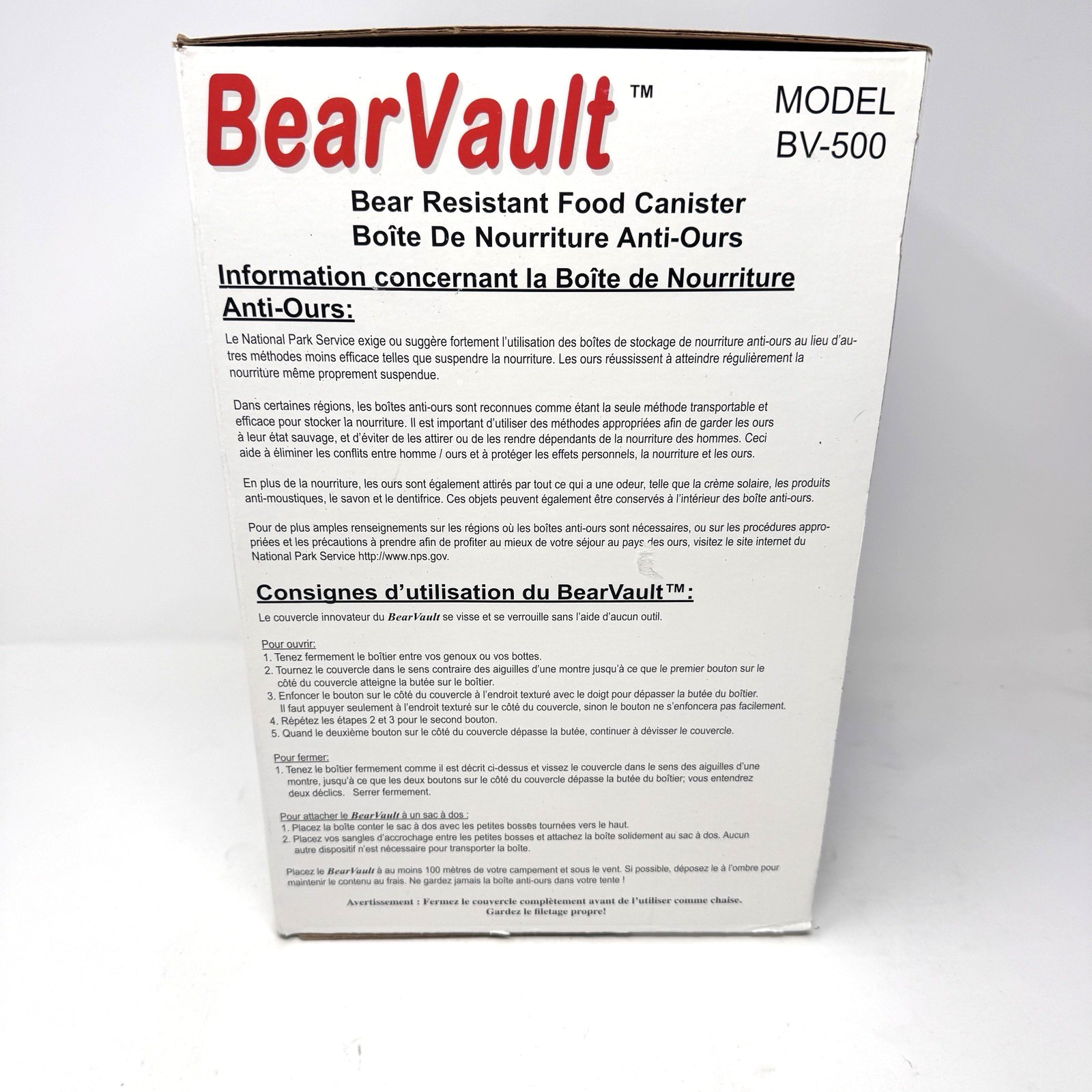 BearVault BV500 Solo Bear Resistant Food Canister New