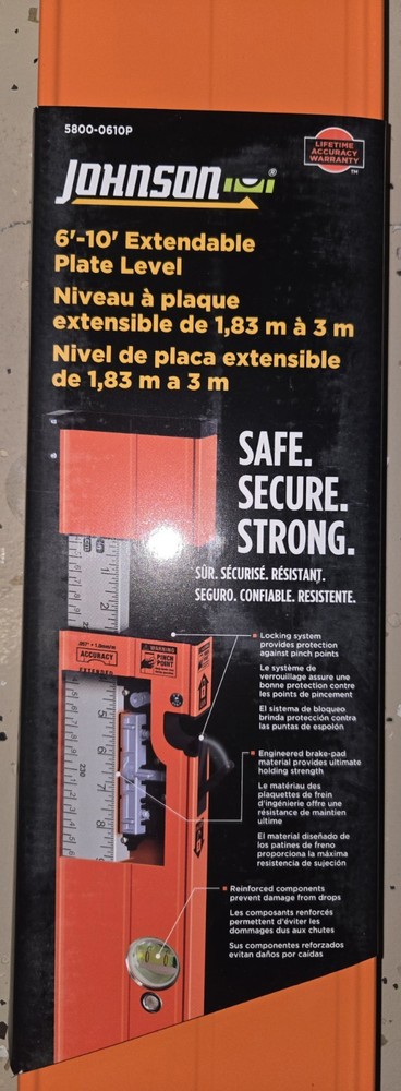 Johnson Level 6 Ft.-10 Ft. Extendable Plate Level
