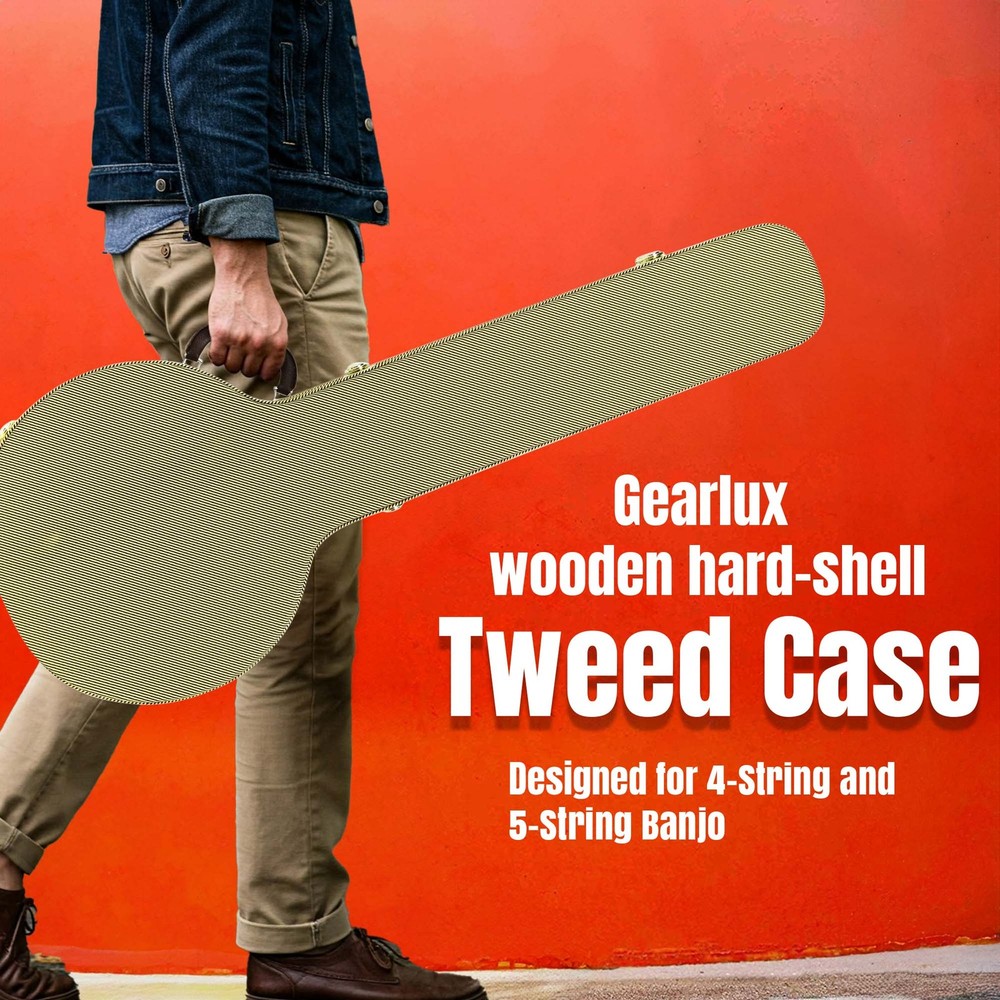 Gearlux Banjo Hard Case - Tweed