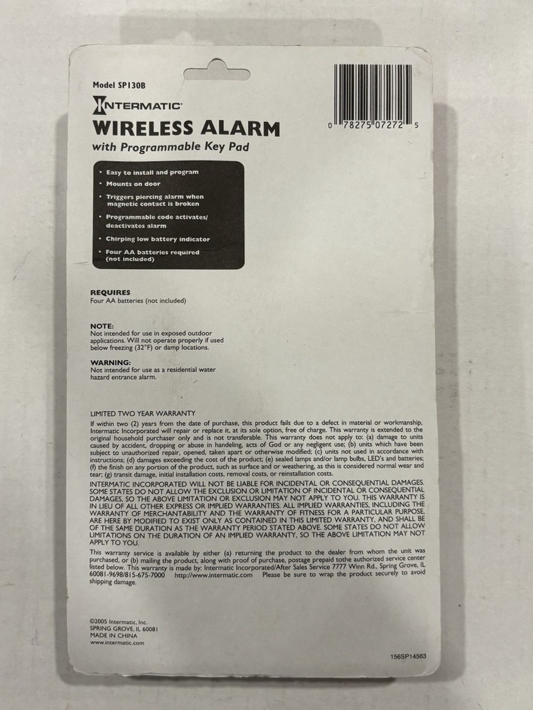 Intermatic Home Security Programmable Wireless Door And Window Alarm White 2