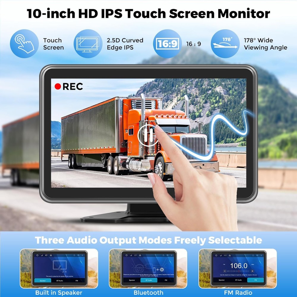 10 Inch RV Backup Camera System with CarPlay