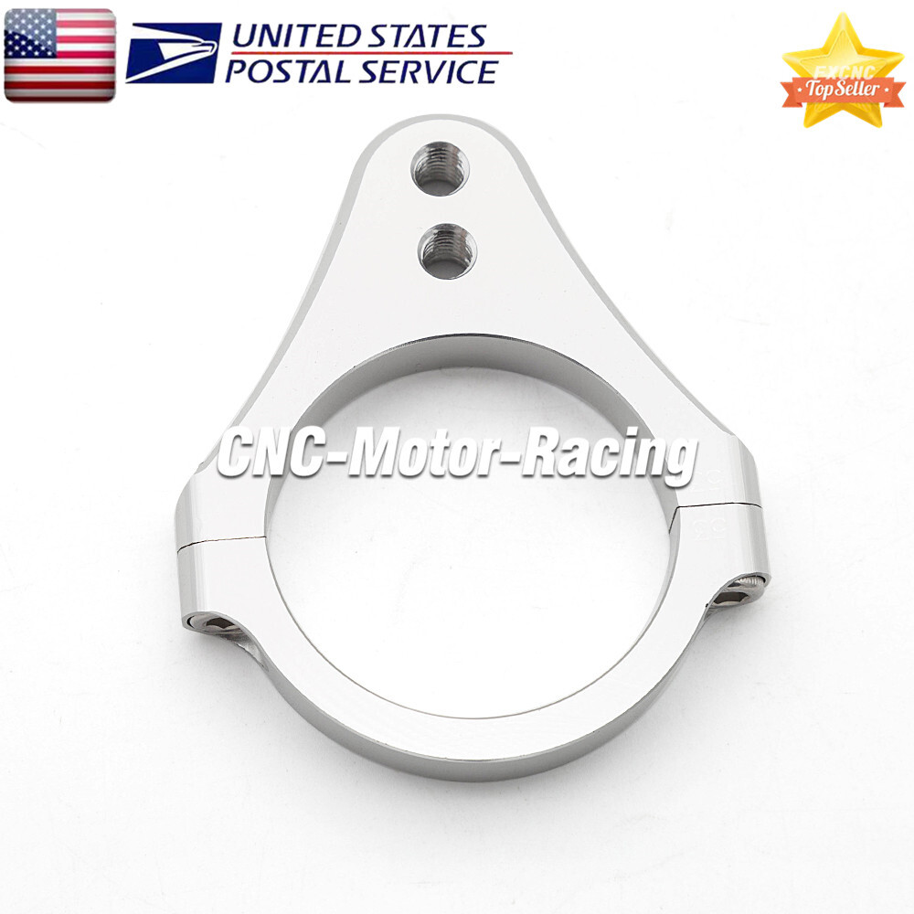 50mm Silver Universal Steering Damper Fork Frame Mount Clamp Bracket Aluminum