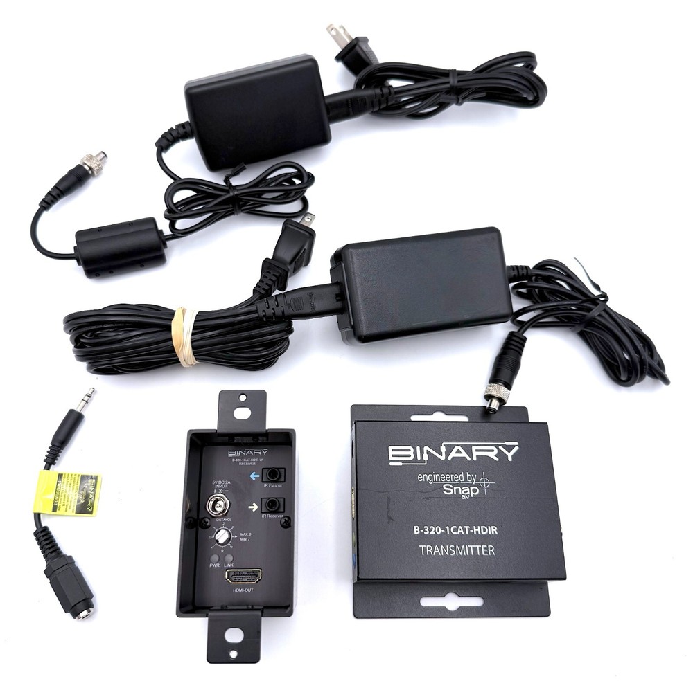 Binary B-320-1CAT-HDIR HDMI Transmitter & Receiver Kit Set + Power B320 Extender
