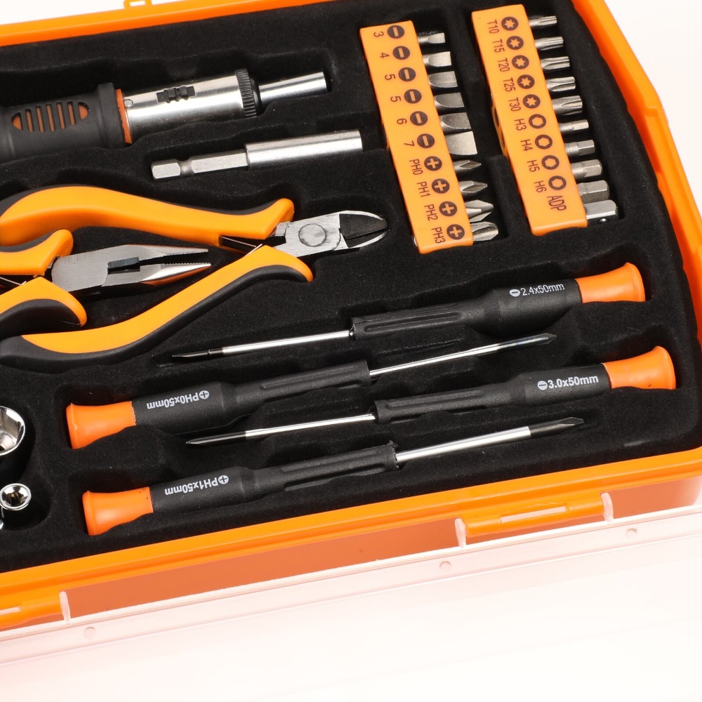 SCREWDRIVER + PLIERS ORANGE 37PCS PRECISION BIT TOOL KIT HIGH SPEED DRILL BITS