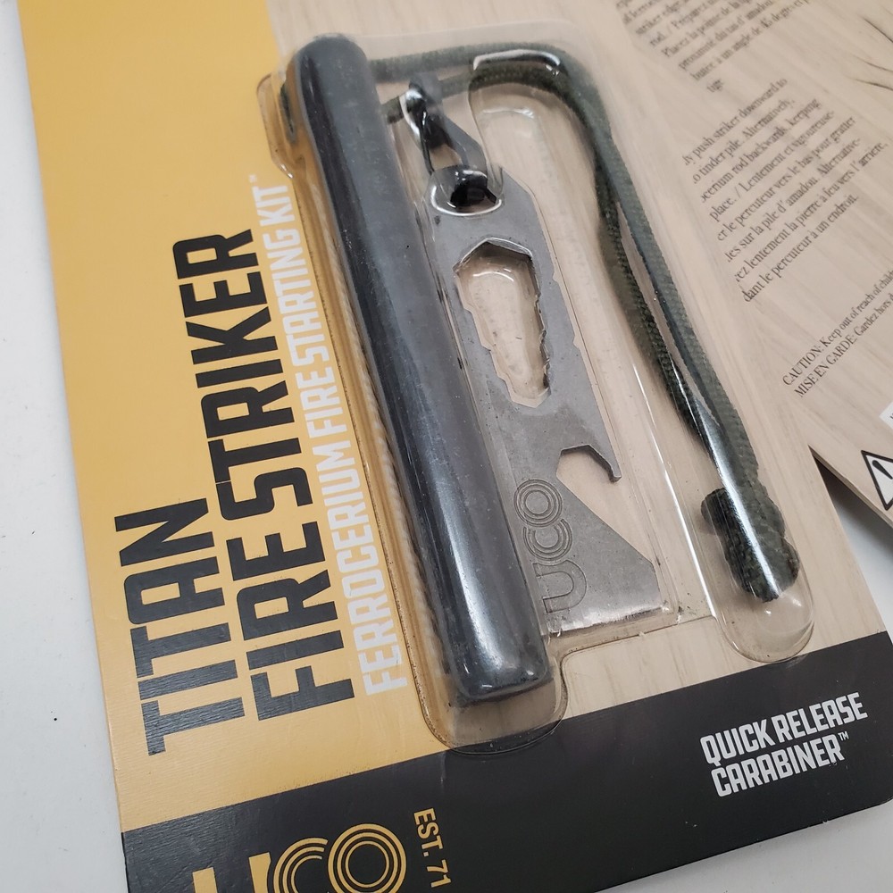 2x UCO TITAN FIRE STRIKER FERROCERIUM FIRE STARTING KIT WITH MULTITOOL STRIKER