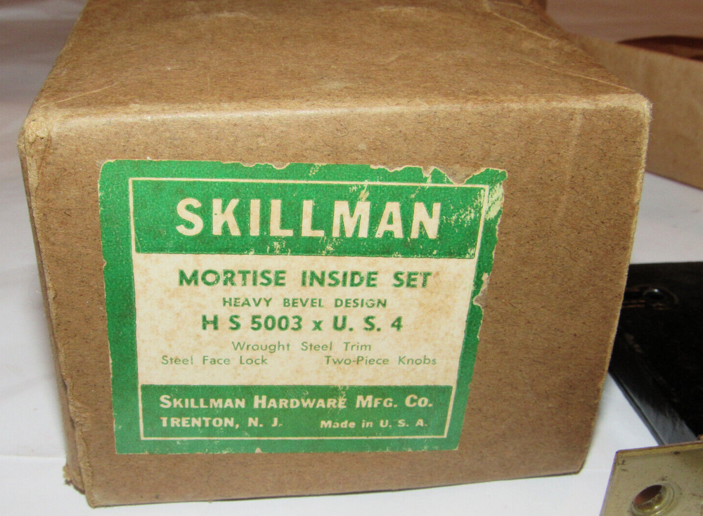 UNUSED VINTAGE SKILLMAN MORTISE INSIDE SET W/KEY! MISSING KNOBS! WORKS SMOOTHLY