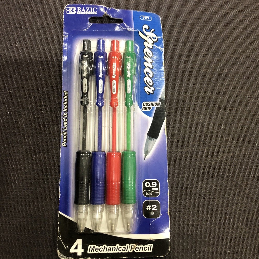 BAZIC Spencer 0.9mm Mechanical Pencil (3/Pack) 727