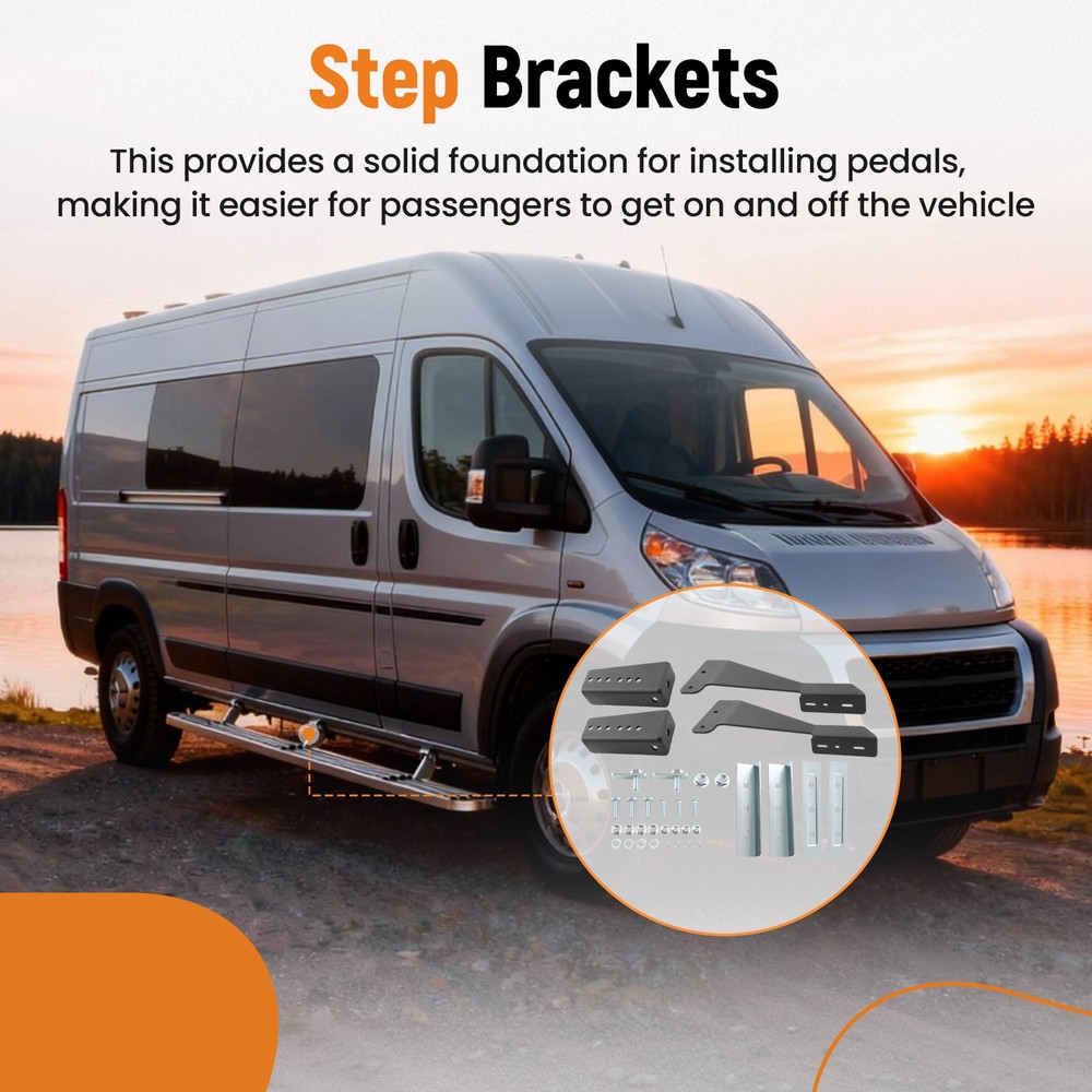 Rear Side Steps Mounting Bracket Kit for Ram ProMaster 1500 2500 3500 Sprinter