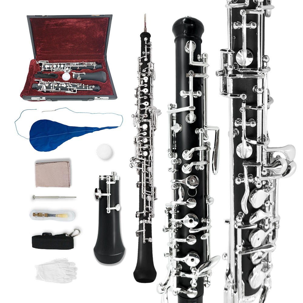 Professional Oboe C Key with Forked-F Resonance Semi-Automatic Mechanism Ebonite