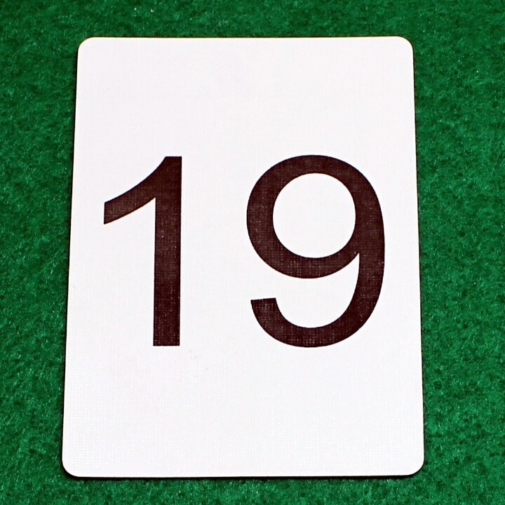 Number 19, Bicycle Printed Gaff Card, Blue