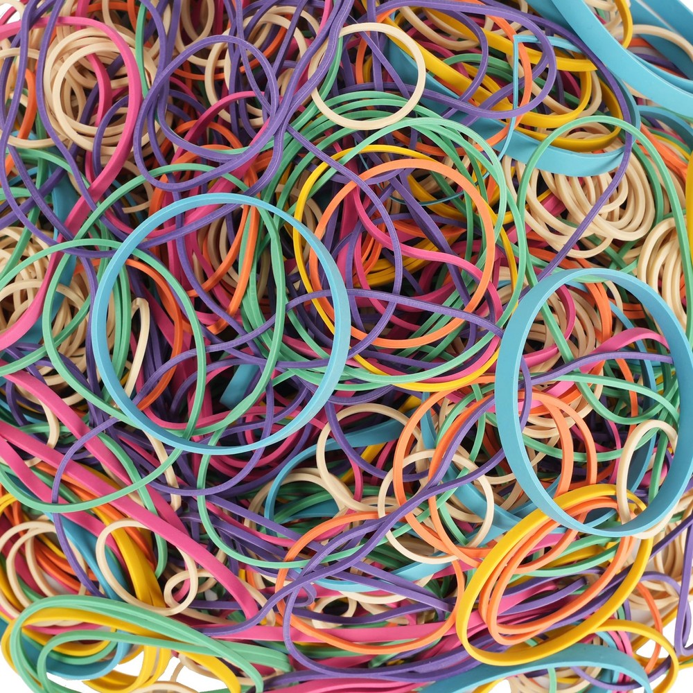 Foshine Rubber Bands Assorted Size Multicolor 0.5lb Elastic