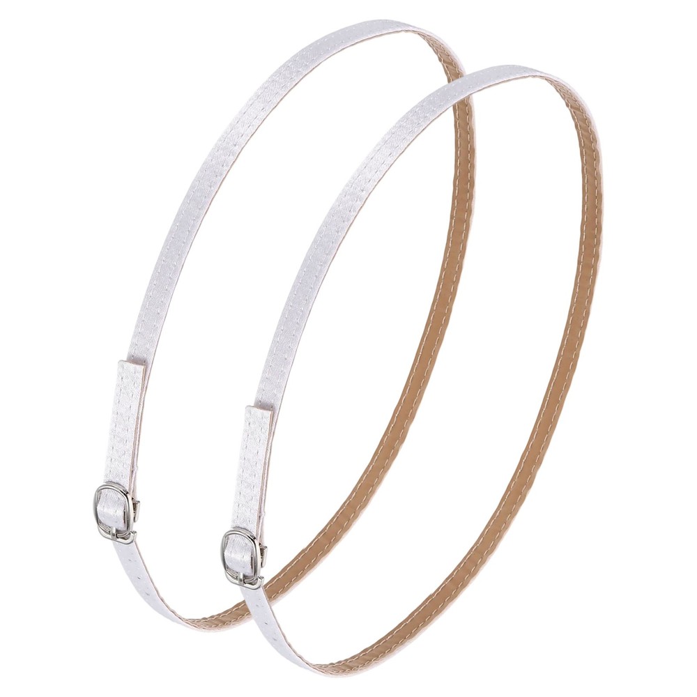 1 Pair Replacement Ankle Strap for Heels Shoe Bands, Silk White