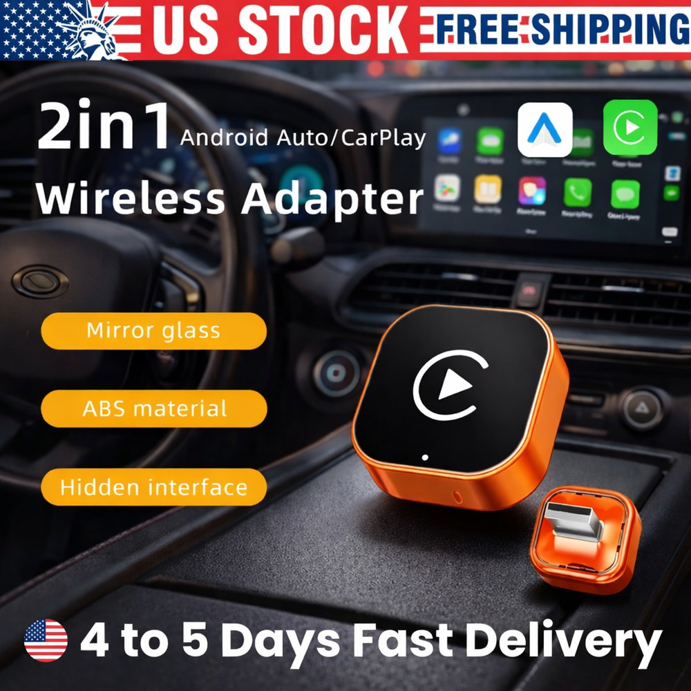USB Wireless CarPlay Adapter For iPhone Apple Wireless Dongle Plug & Play orange