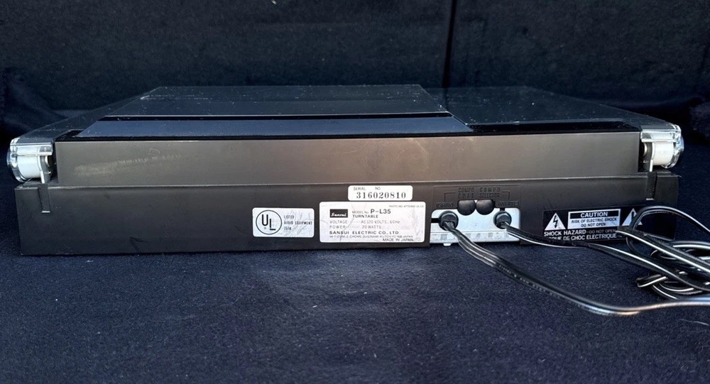 Sansui PL35 Automatic Direct Drive Linear Tracking Turntable Black 1980s G2U