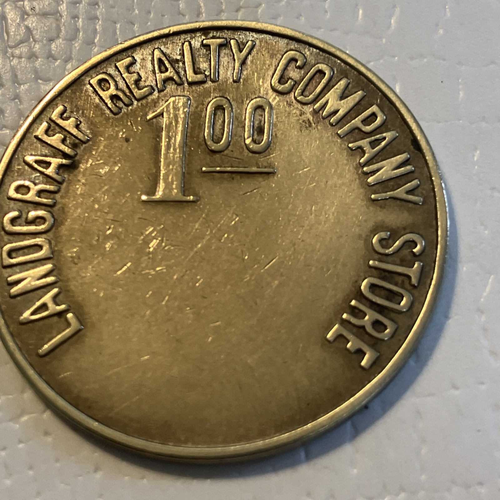 LANDGRAFF REALTY $1 COAL MINE STORE SCRIP TRADE TOKEN LANDGRAFF WV McDOWELL C0