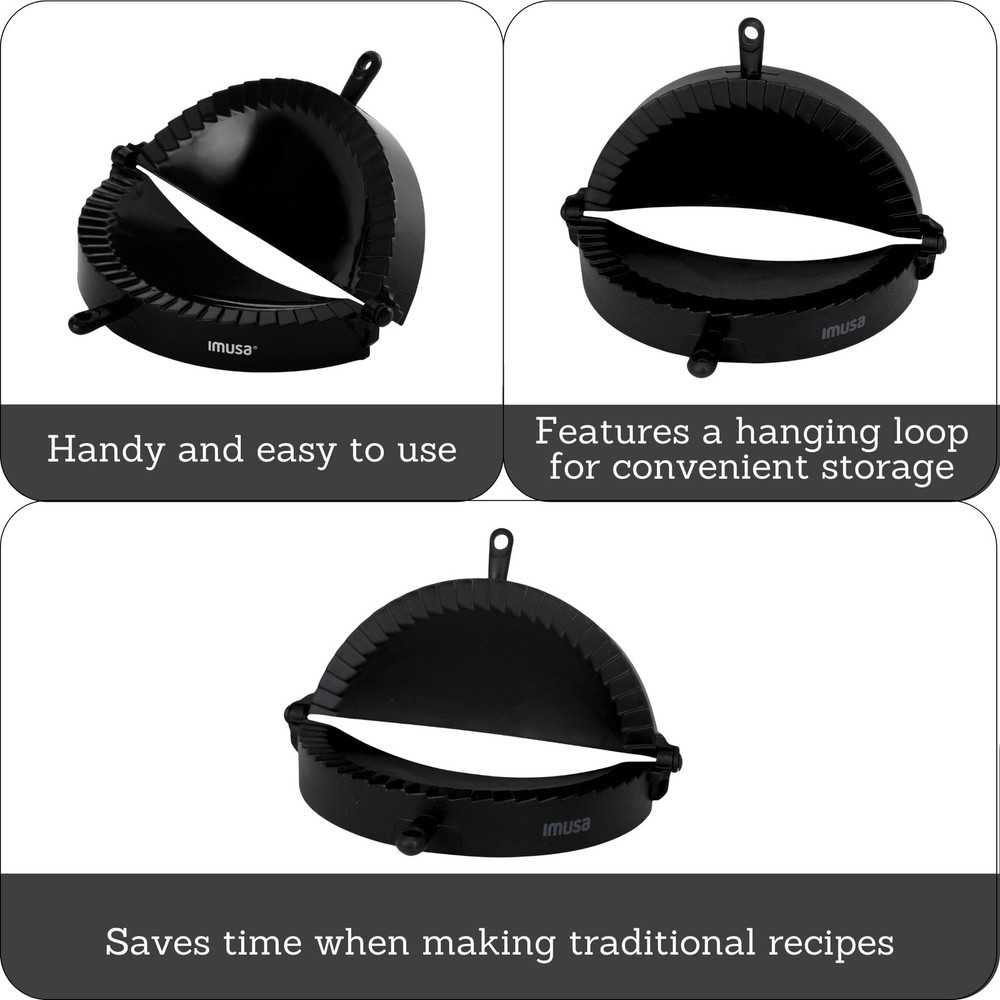 Imusa Empanada Press Set – Dumpling Maker, Plastic 1 Pack, Black