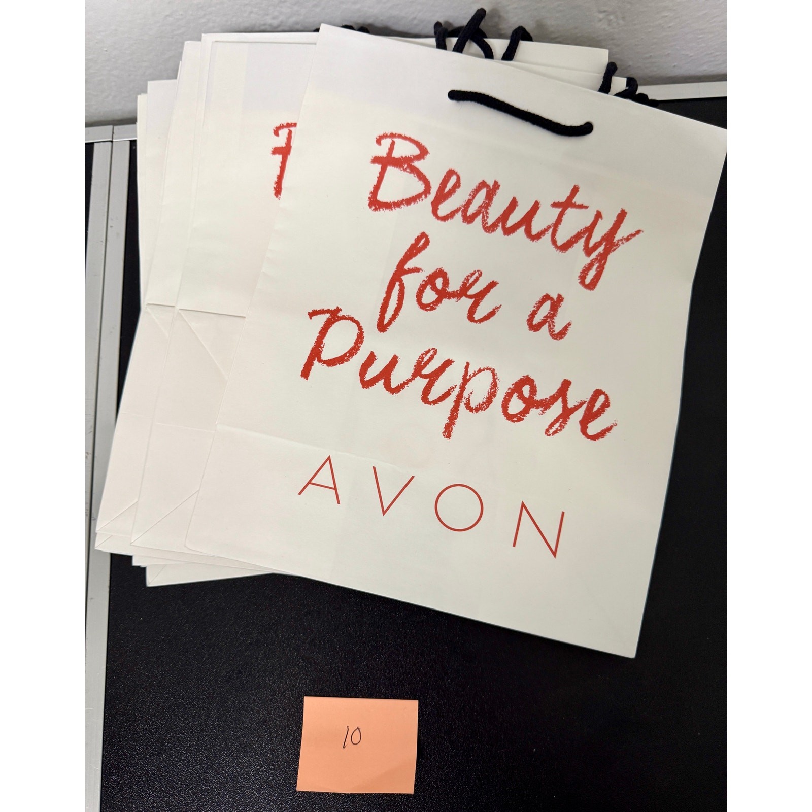 Avon Retail Bags Extra Large Plastic and Medium Bilingual Paper with Handles