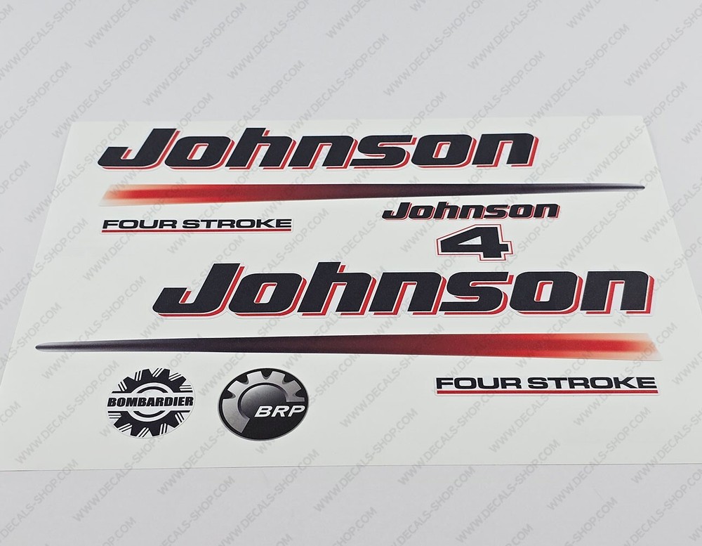 Johnson 4 HP Four Stroke Outboard Engine Decals Sticker Set reproduction 4HP