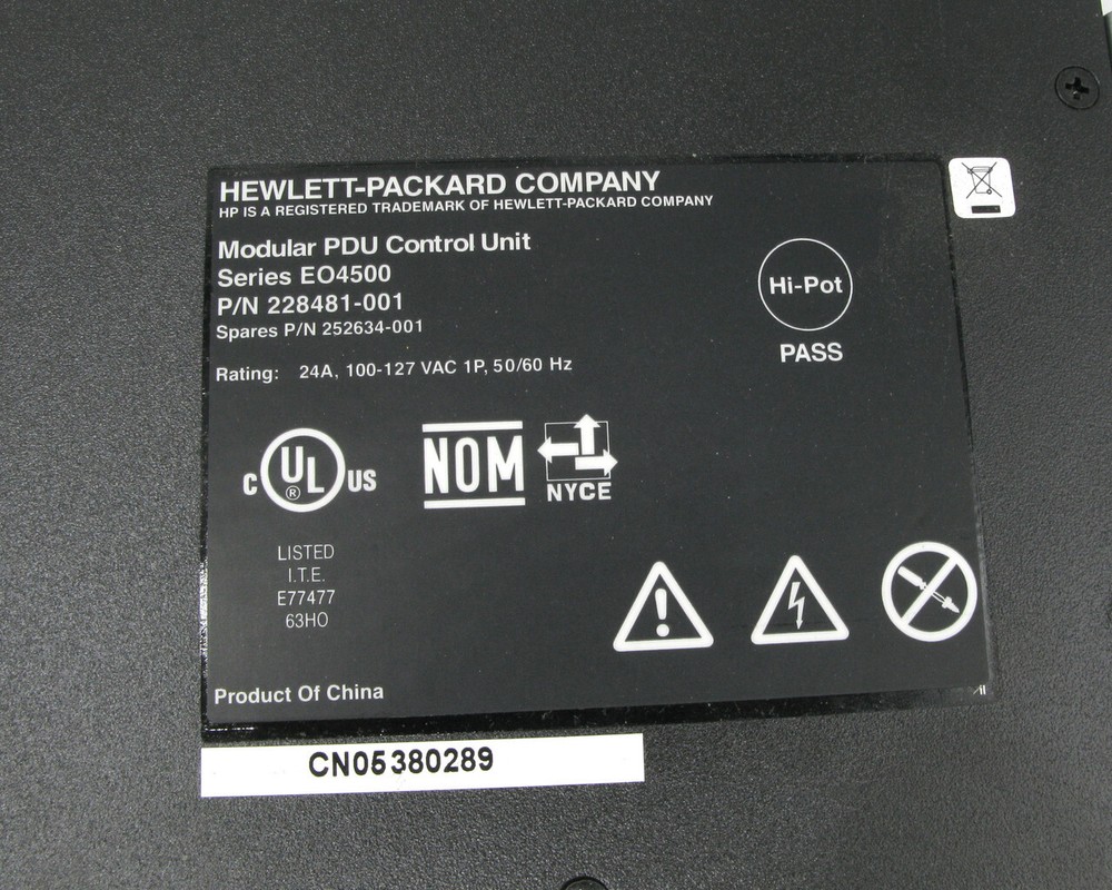 HP EO4500 2.8KVA Modular PDU Control Unit