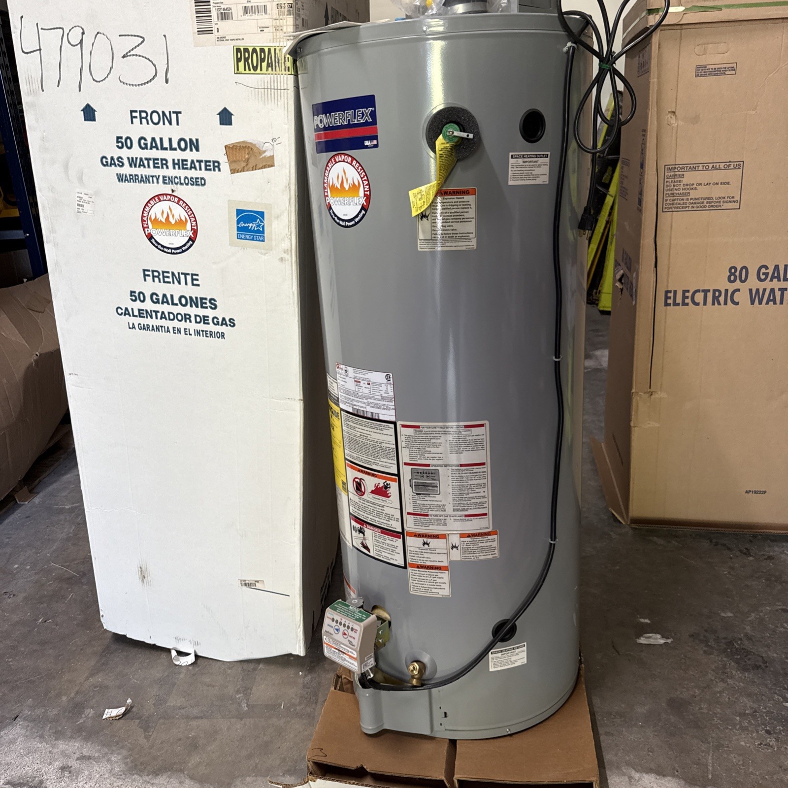 Powerflex power vent Water heater propane 50 gallon (#PVG62)