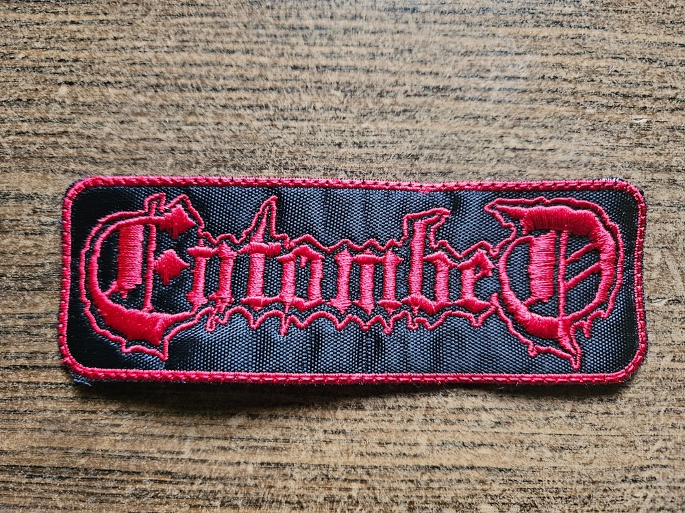 ENTOMBED, SEW ON RED EMBROIDERED PATCH
