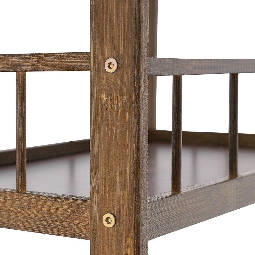 3 Tiers Side Table Side Table with Storage Drawer Bamboo End Table Tea Table