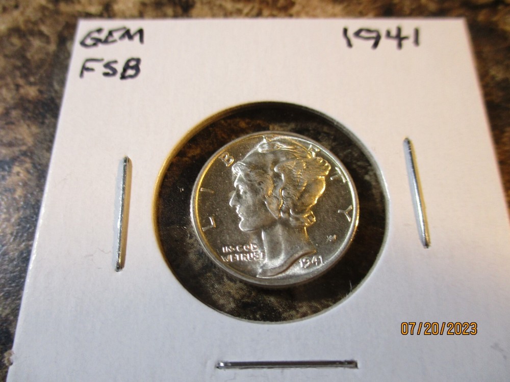 1941 MERCURY SILVER DIME GEM FSB     85
