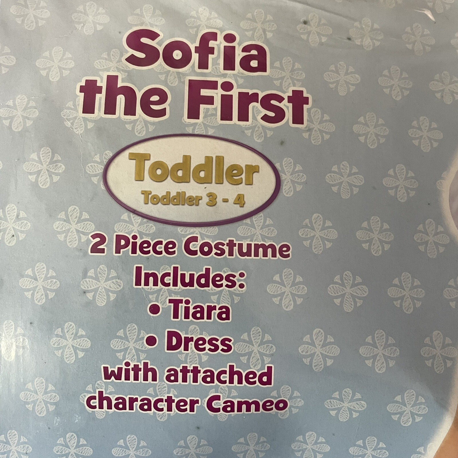 Disney Junior Sofia the First 2-Piece Halloween Costume Toddler Size 3-4T NEW