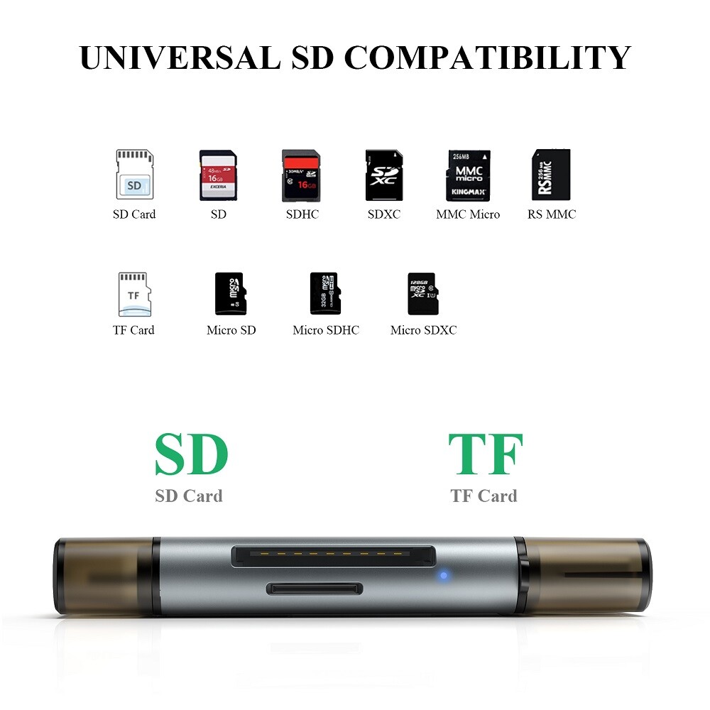 SD Card Reader USB C/USB3.0 to Micro SD Memory Card Reader Adapter for TF SD