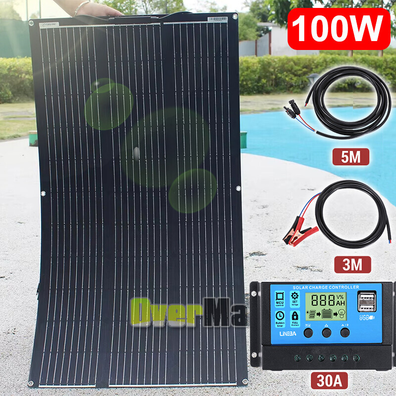 100W Solar Panel Kit Monocrystalline Solar Panel With 30A Controller